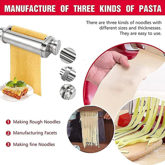 🍝 Pasta Roller & Cutter Set for KitchenAid – Spaghetti & Fettuccine Attachment Kit