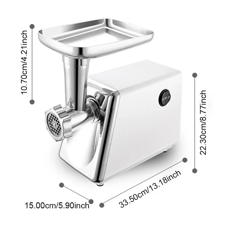 🥓 Electric Meat Grinder & Sausage Maker – 300–800W with 3 Grinding Plates & Juicer Function