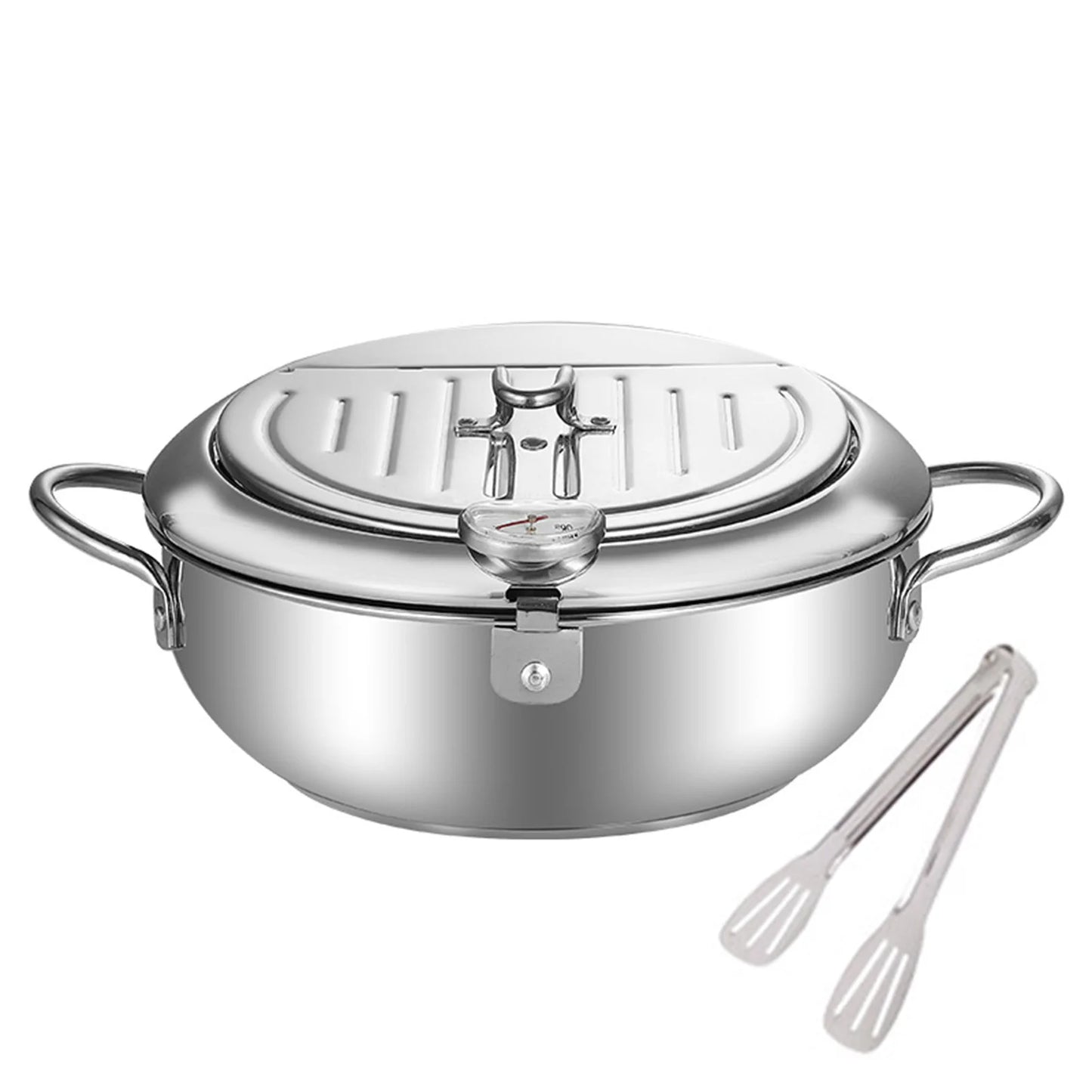 🍳 Thickened Stainless Steel Deep Fryer – Tempura Pan with Built-In Temperature Control