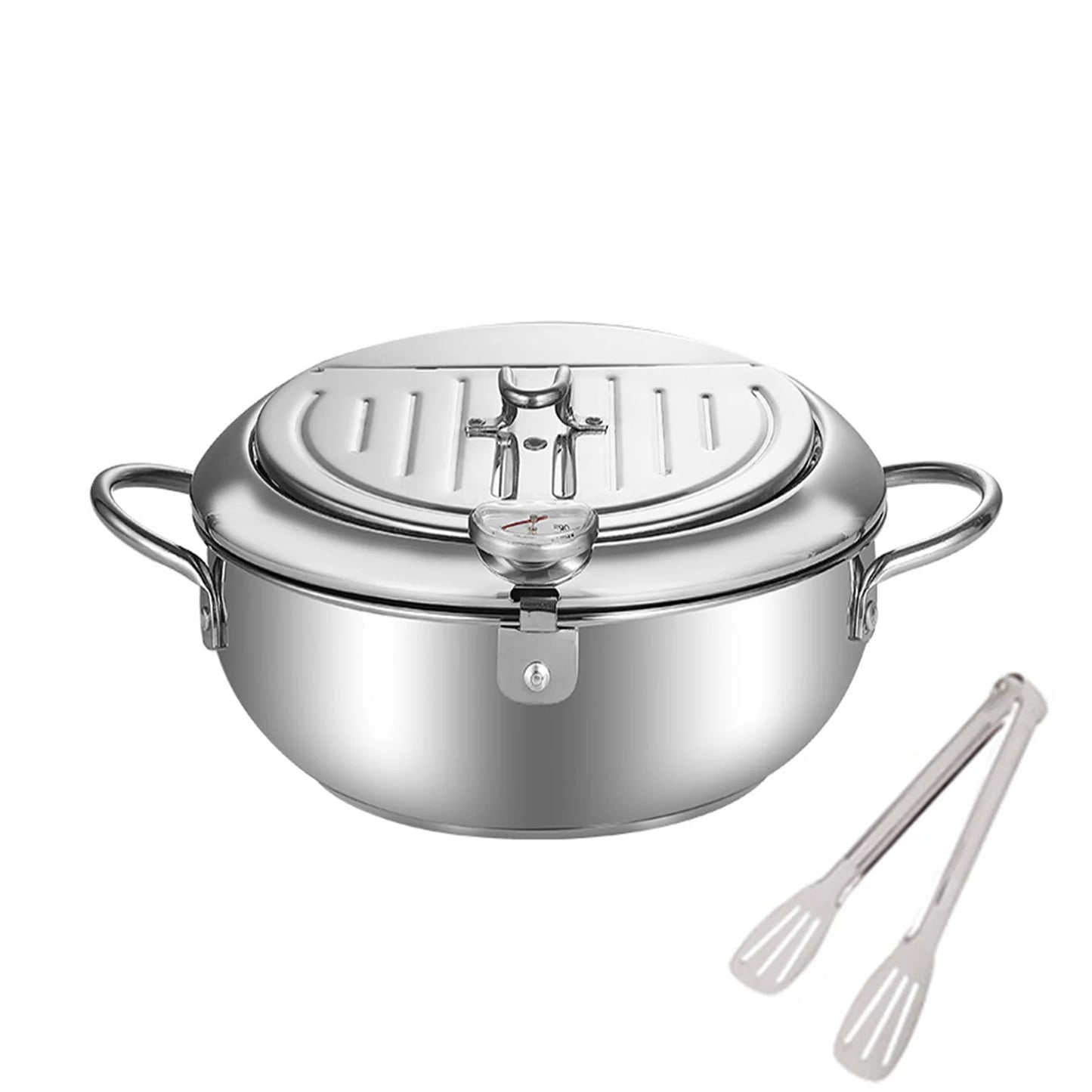 🍳 Thickened Stainless Steel Deep Fryer – Tempura Pan with Built-In Temperature Control