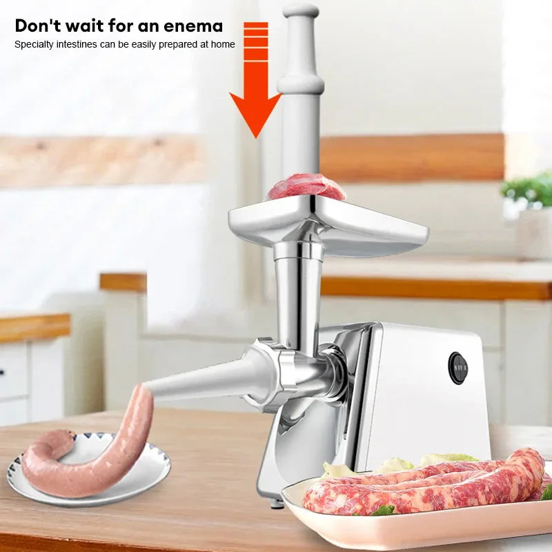 🥓 Electric Meat Grinder & Sausage Maker – 300–800W with 3 Grinding Plates & Juicer Function