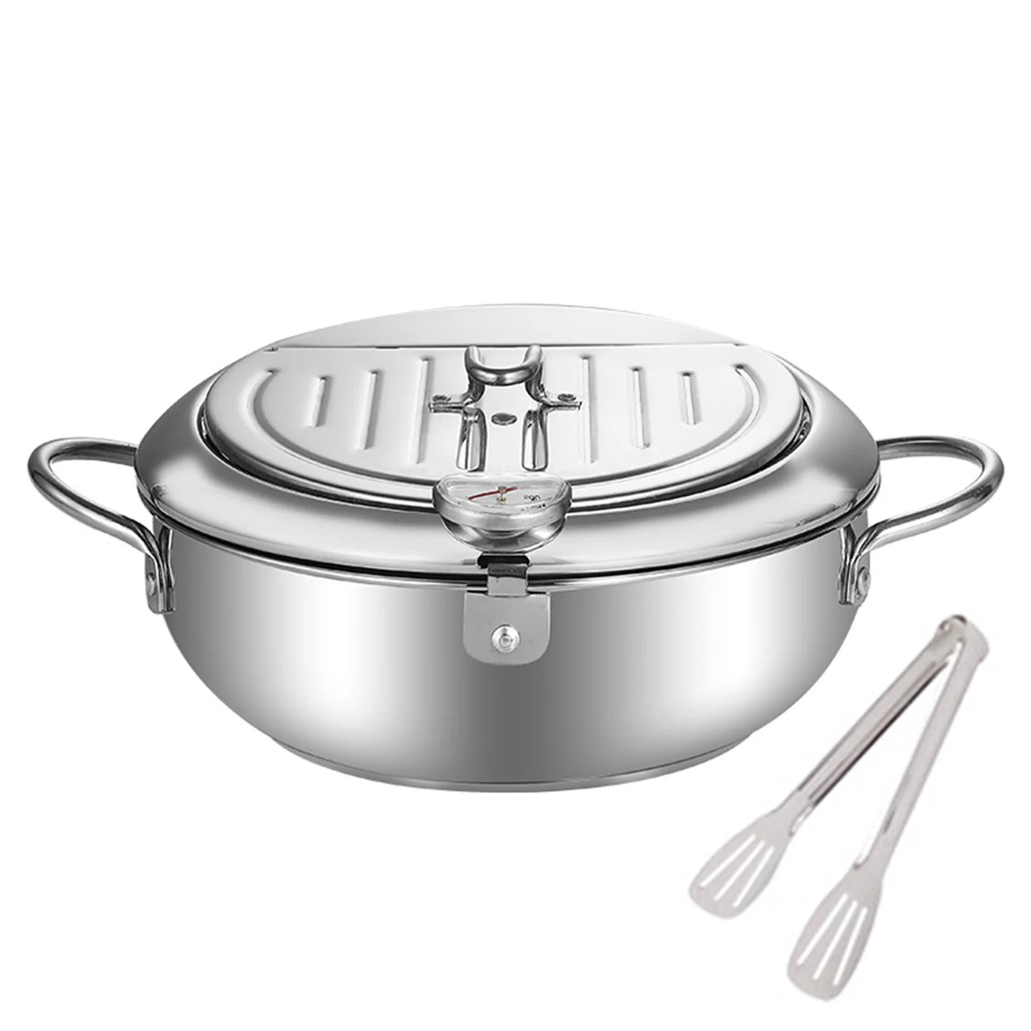 🍳 Thickened Stainless Steel Deep Fryer – Tempura Pan with Built-In Temperature Control