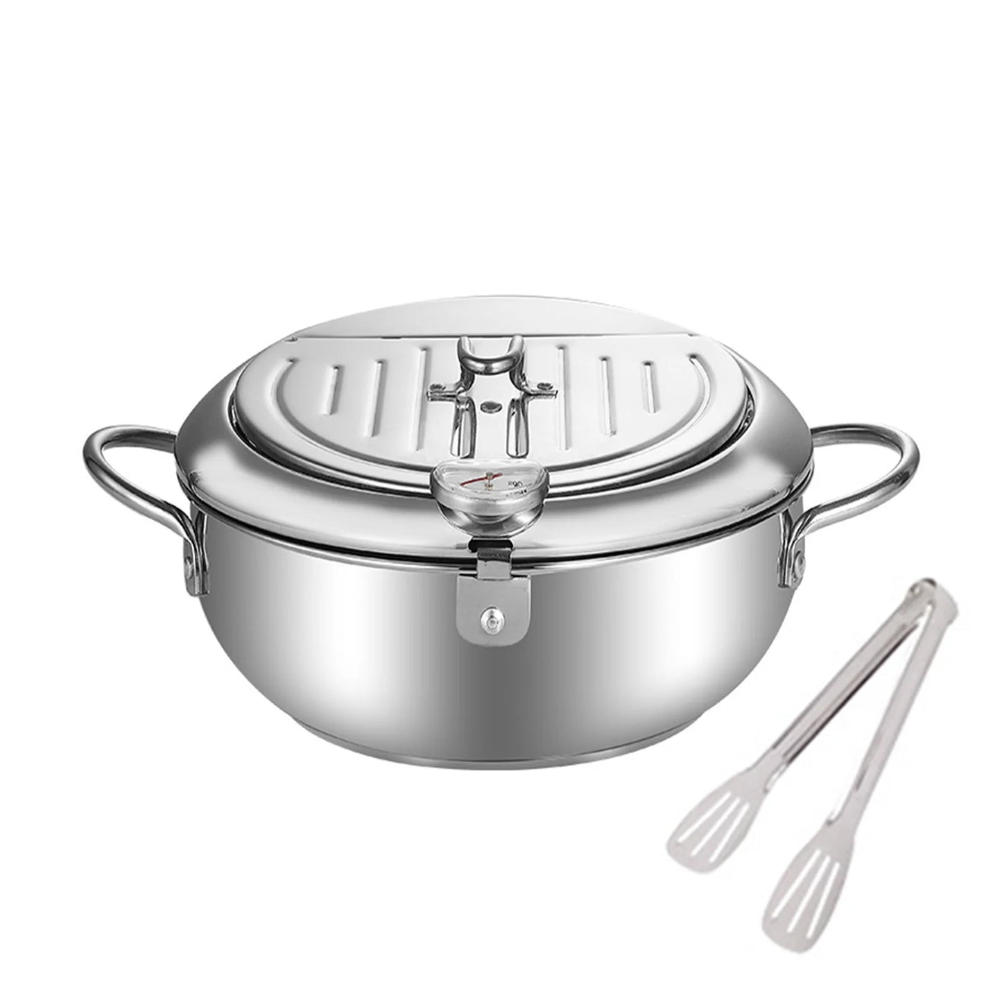 🍳 Thickened Stainless Steel Deep Fryer – Tempura Pan with Built-In Temperature Control