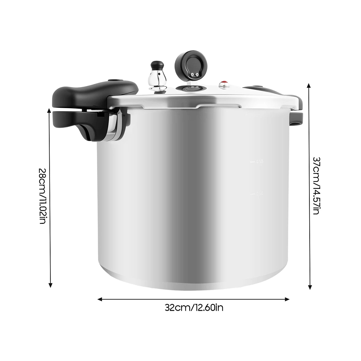 💨 22L Heavy-Duty Aluminum Pressure Cooker – 90kPa with Pressure Gauge & Hand Control