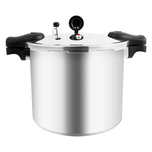 💨 22L Heavy-Duty Aluminum Pressure Cooker – 90kPa with Pressure Gauge & Hand Control