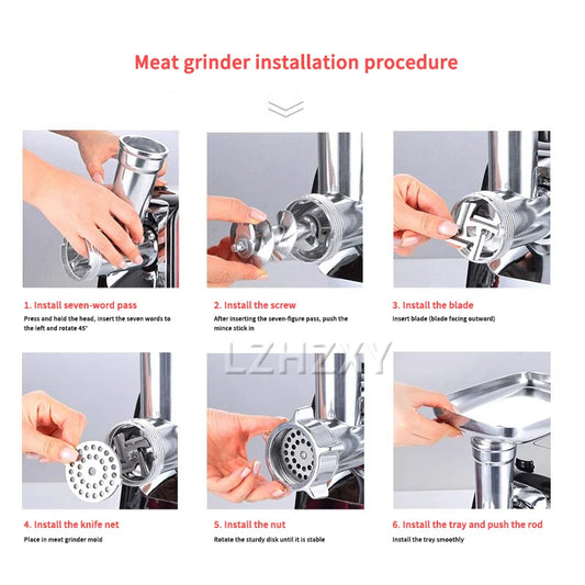 🥩 Electric Meat & Food Grinder – 300W Stainless Steel Multi-Function Kitchen Processor