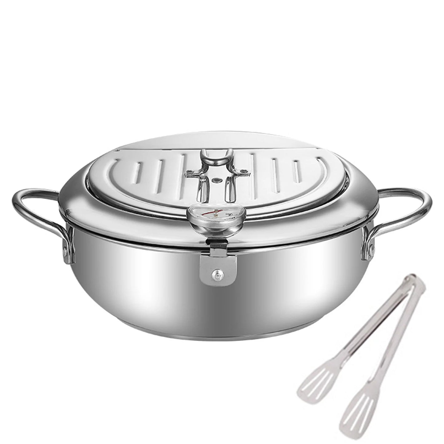 🍳 Thickened Stainless Steel Deep Fryer – Tempura Pan with Built-In Temperature Control